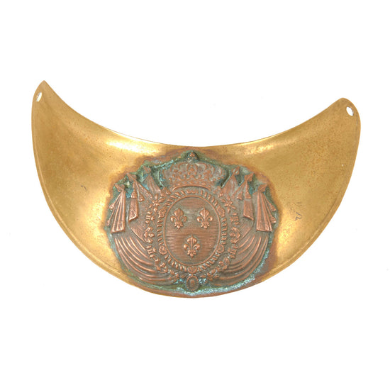 Original French 2nd Empire Royal Guard of the Restoration, Hausse Col. d’Officer de la Garde Royale Brass Gorget - Circa 1814-1830 Original Items