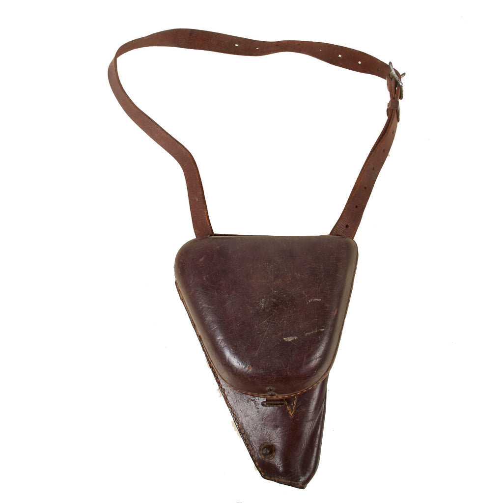 Original Japanese WWII Type 14 Nambu Pistol Leather Holster with Shoulder Strap & Cleaning Rod Original Items
