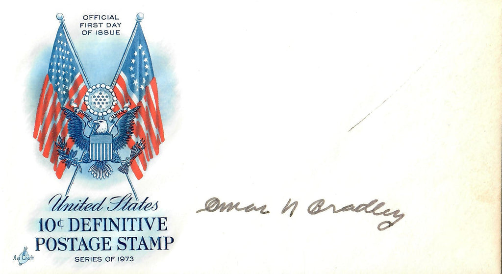 Original U.S. WWII General Omar Bradley Autographed Photo & Envelope - Lot of Two Autographs Original Items