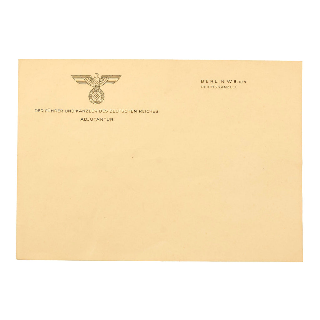DRAFT WWII German A.H. Reichs Chancellery Letterhead Original Items