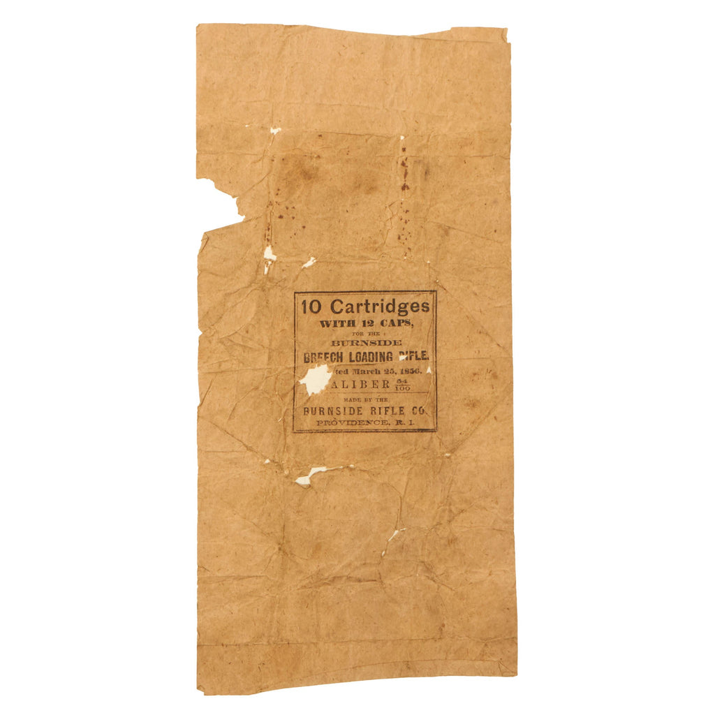 Original U.S. Civil War Burnside Carbine Ammunition Pack Wrapper - 4⅝ x 10” Original Items