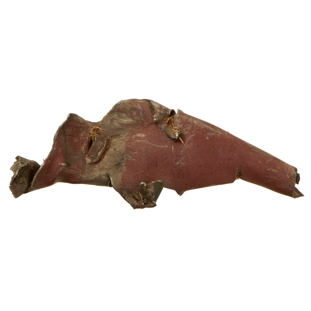 Original U.S. WWII Small Fragment of Japanese Kamikaze Zero Plane Recovered by Soldier in New Guinea Original Items