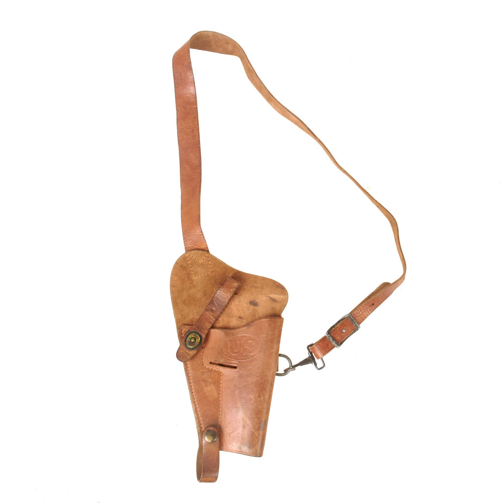 DRAFT Original U.S. WWII M3 Colt 1911 .45 Tanker Shoulder Holster by Boyt - Dated 1943 Original Items
