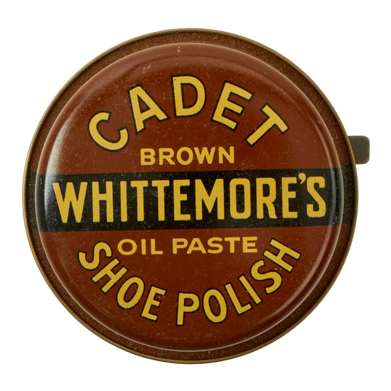 Original U.S. WWII Unopened Tin of Cadet Brown Whittemore’s Brown Shoe Polish - NOS Original Items
