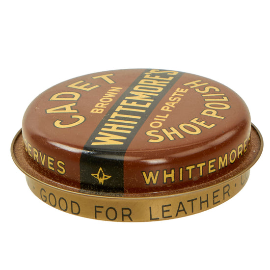Original U.S. WWII Unopened Tin of Cadet Brown Whittemore’s Brown Shoe Polish - NOS Original Items
