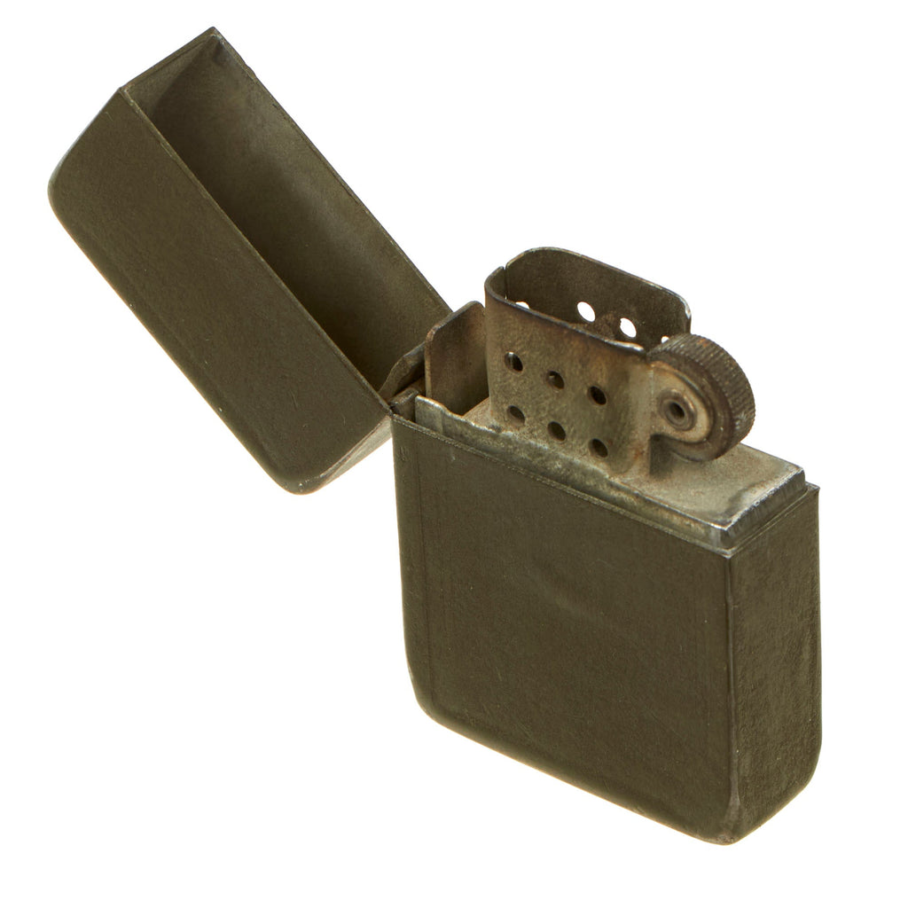 Original U.S. WWII Green Crackle Zippo Style Lighter by Park Sherman Original Items