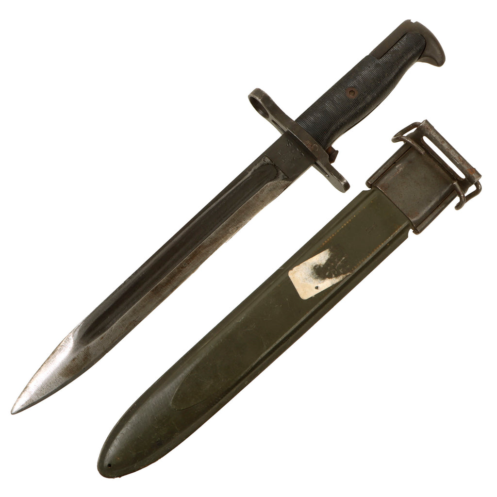Original U.S. WWII M1 Garand 10 inch Bayonet by Union, Fork & Hoe with M7 Scabbard Original Items