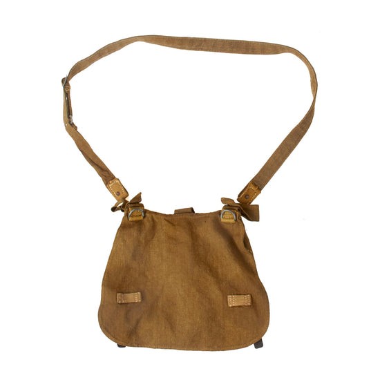 Original German WWII Excellent Heer Army Tropical DAK M31 Bread Bag in Olive Green Canvas with Shoulder Strap Original Items