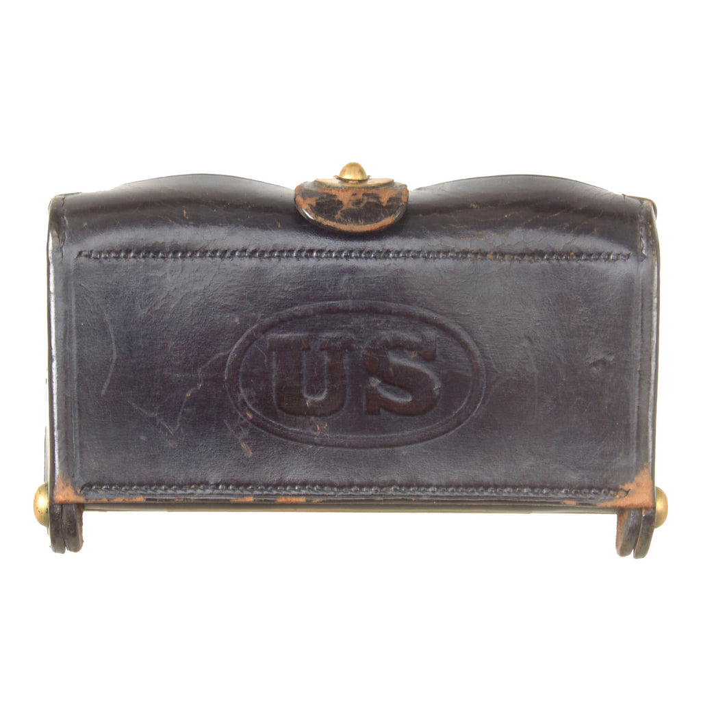 Original U.S. Indian Wars M1874 .45/70 McKeever Cartridge Box - Marked to Watervliet Arsenal - Springfield Trapdoor Rifle Original Items