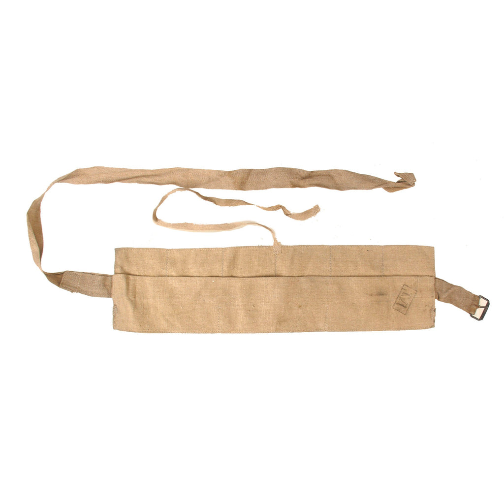Original WWI Imperial Russian Canvas Ammunition Pouch Bandolier with Markings & Buckle Original Items