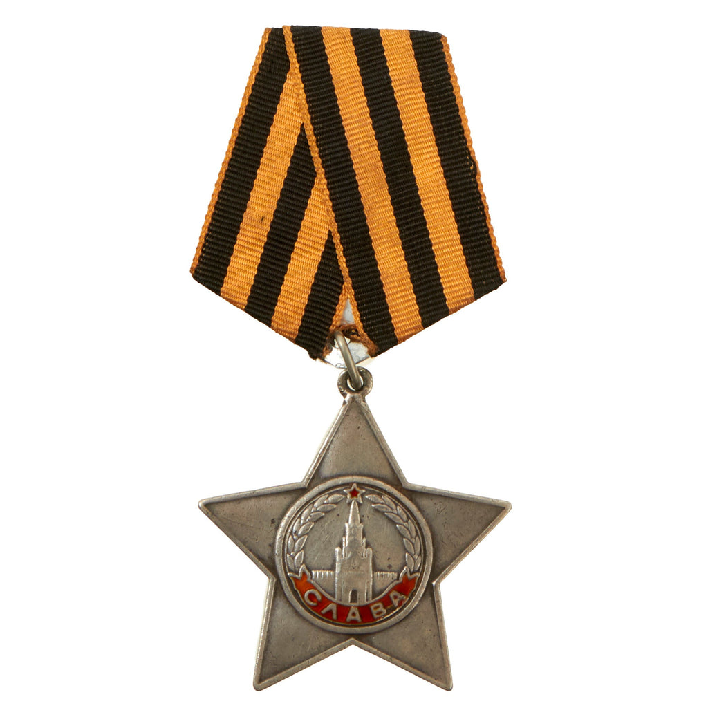 DRAFT Original Soviet WWII Order of Glory, 2nd Class Medal Serial #391392 - Issued During 1945 Original Items