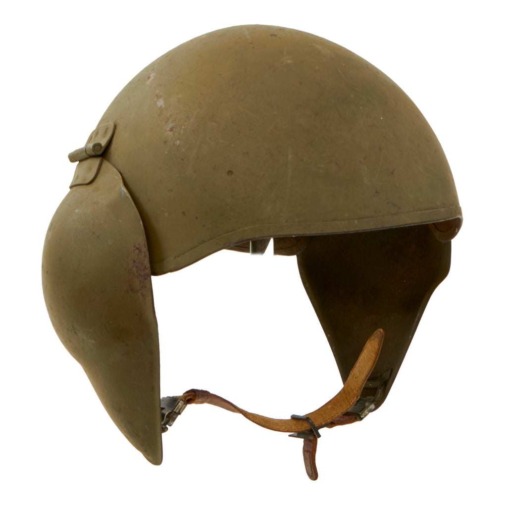 Original U.S. WWII USAAF Bomber Crew M5 Steel FLAK Helmet with Liner and Chinstrap Original Items