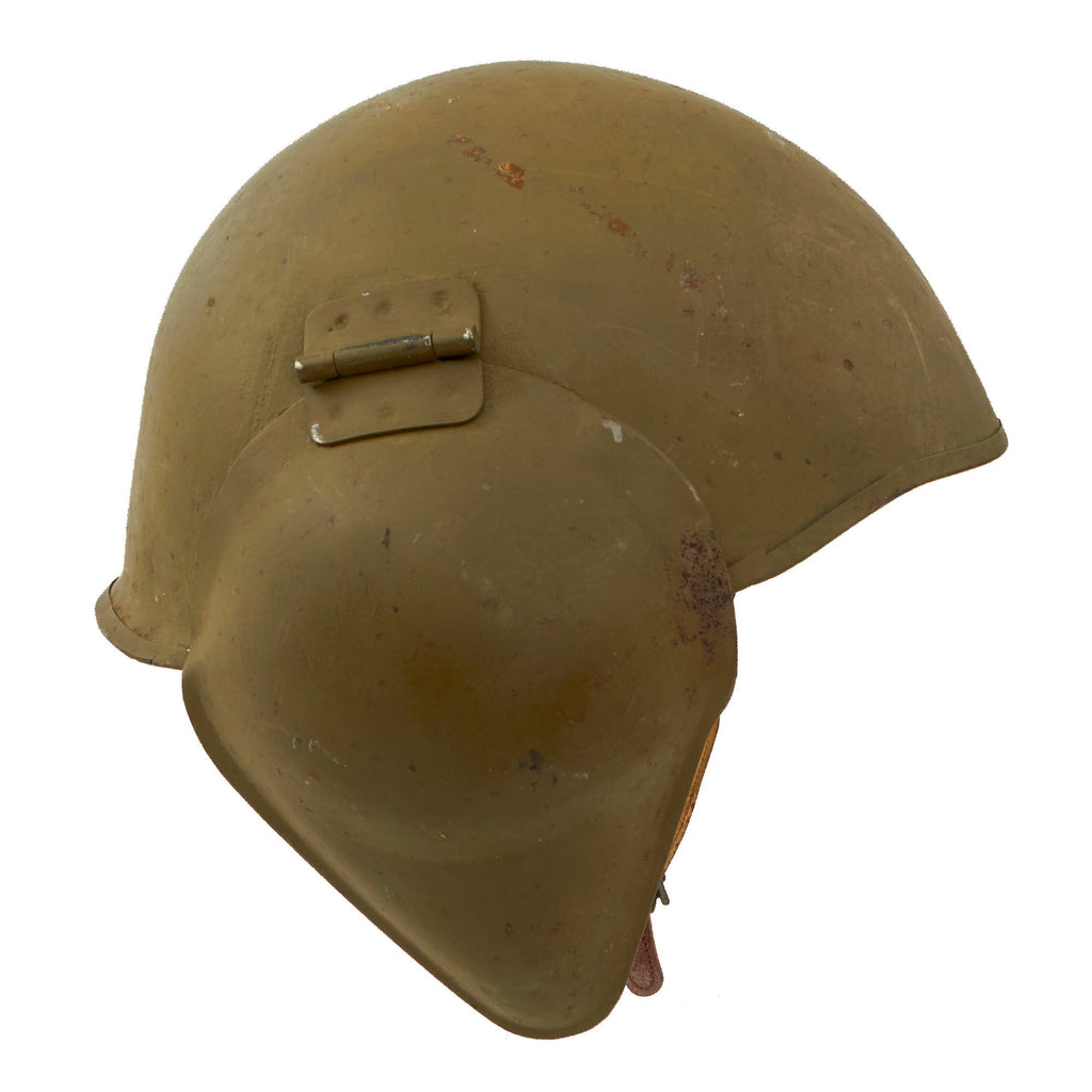 Original U.S. WWII USAAF Bomber Crew M5 Steel FLAK Helmet with Liner and Chinstrap Original Items