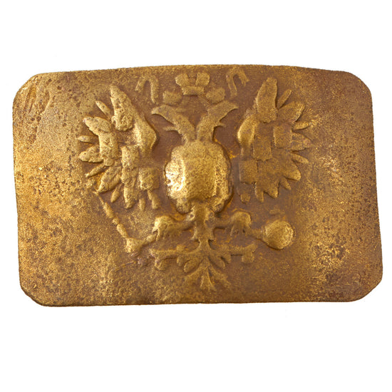 Original Imperial Russian WWI Pattern 1907 Imperial Army Infantry Double Headed Eagle Brass Belt Buckle Original Items