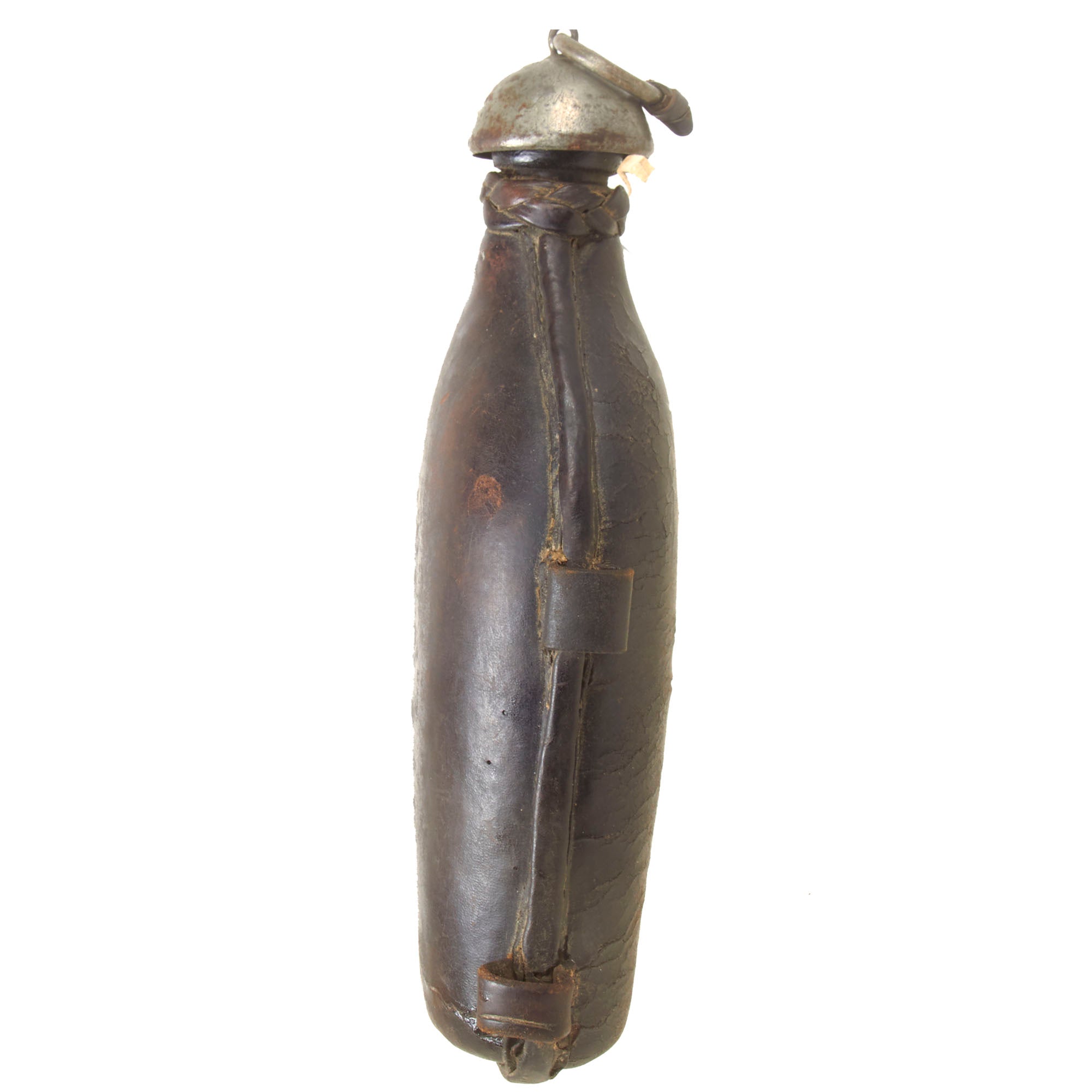Original Swiss M1881 Leather-Covered Glass Canteen with Retained
