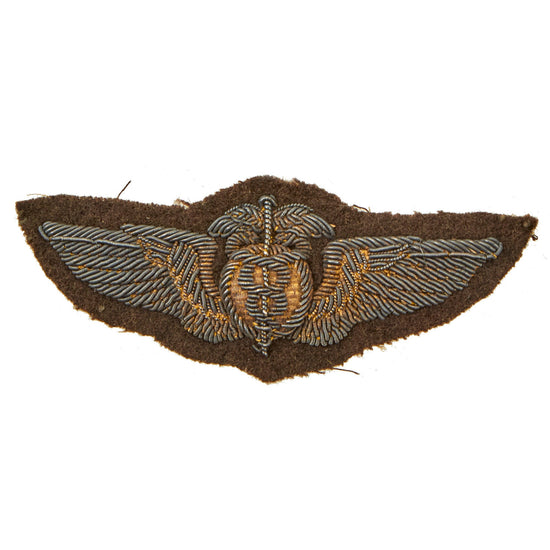 Original U.S. WWII AAF British-Made Bullion Flight Surgeon’s Wings - Extremely Rare Original Items