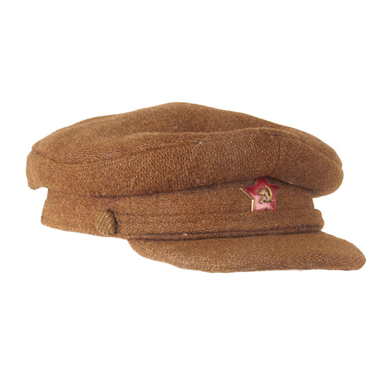 Original Soviet WWII Red Army M1924 Peaked Visor With Enamel Cap Device Original Items