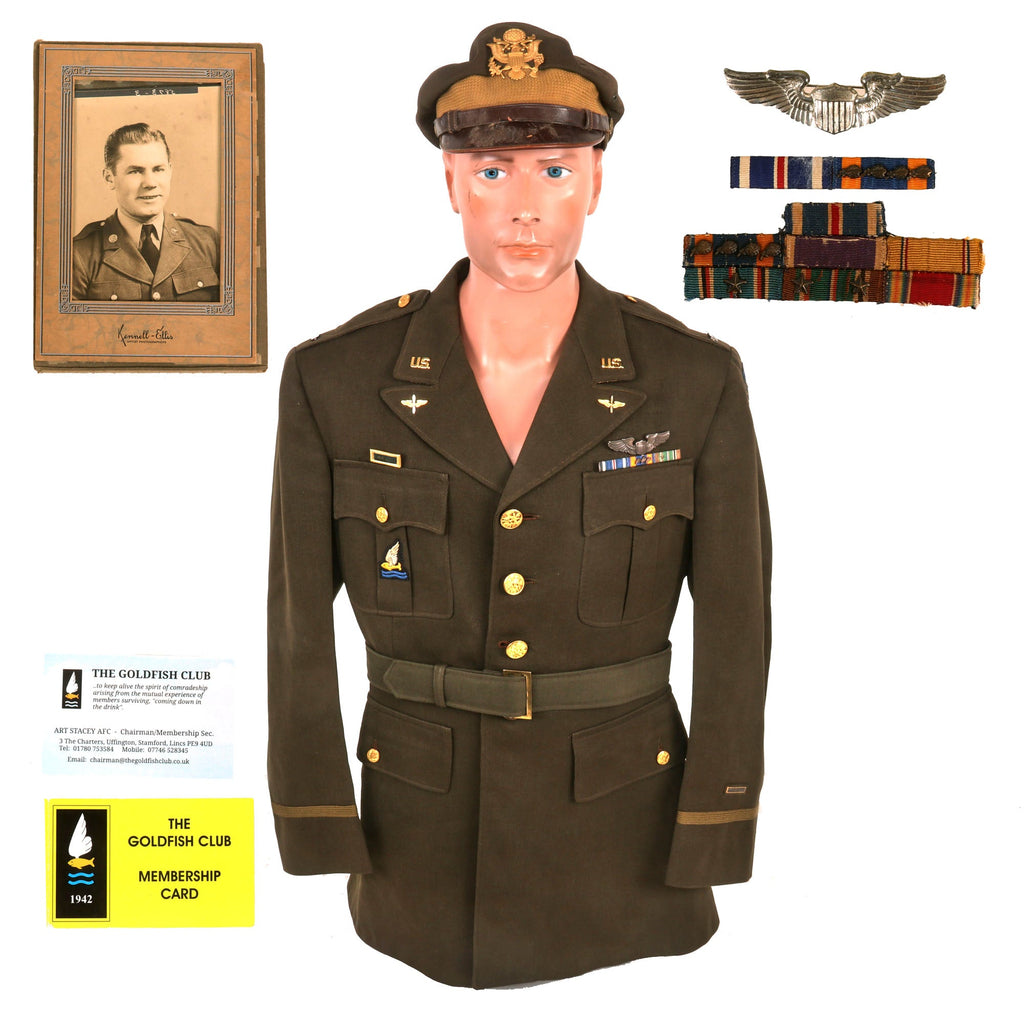 Original U.S. WWII Goldfish Club 534th Bomb Squadron DFC Recipient’s Uniform & Ephemera Grouping - Lieutenant John A. Martyniak, B-17 Pilot Original Items