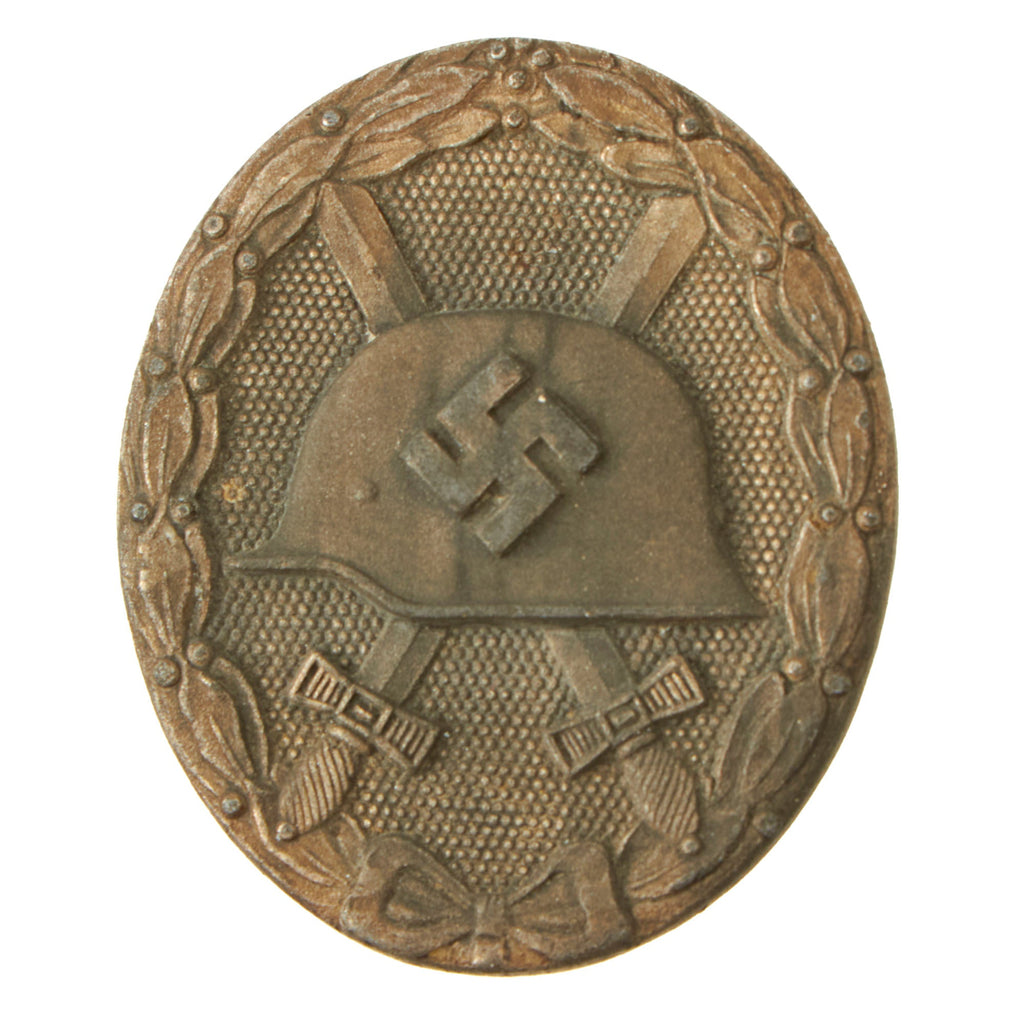 Original German WWII Second Class Silver Wound Badge by Klein & Quenzer A.G - Solid Back Original Items