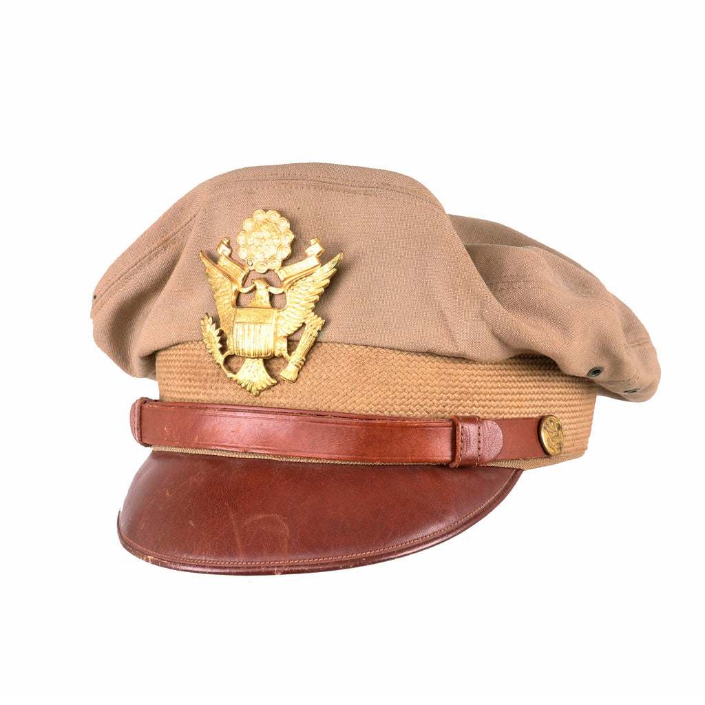 Original U.S. WWII USAAF Officer “Flighter” Khaki Crush Cap By Bancroft - Wartime Manufacture Original Items