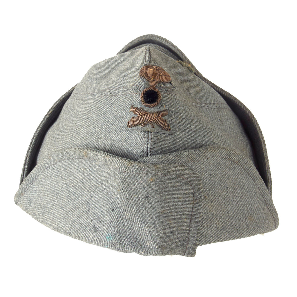 Original WWII Italian Officer Artillery Lieutenant’s Bustina Field Cap with Bullion Insignia Original Items