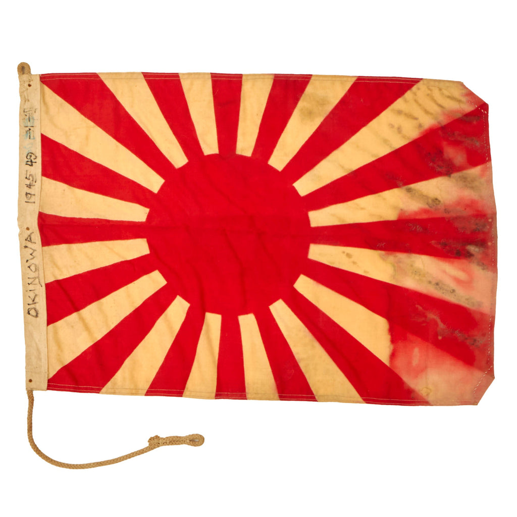 Original Japan WWII Imperial Japanese Navy Rising Sun War Flag - 13½ x 16½” Original Items