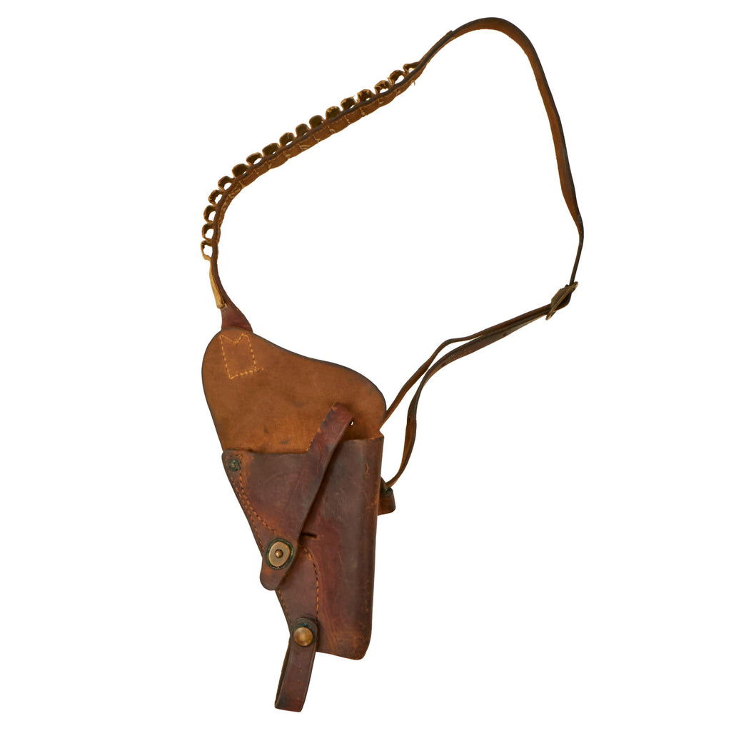 Original U.S. WWII US Navy Pilot .38 Victory Revolver M3 Shoulder Holster by Boyt Harness with Cartridge Loops - Dated 1944 Original Items