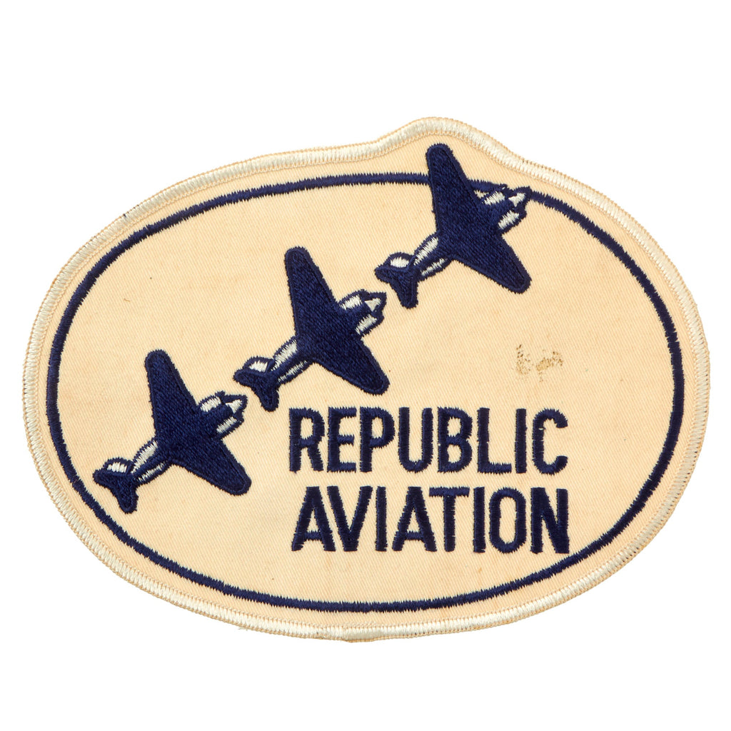 Original U.S. WWII Republic Aviation Employee Jacket Smock Patch - 6⅛ x 8” - Rare Original Items