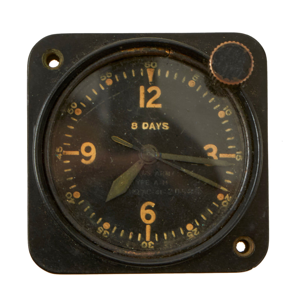 Original U.S. WWII Army Air Force A-11 8 Day Cockpit Clock by Longines-Wittnauer Watch Co. - Functional Original Items