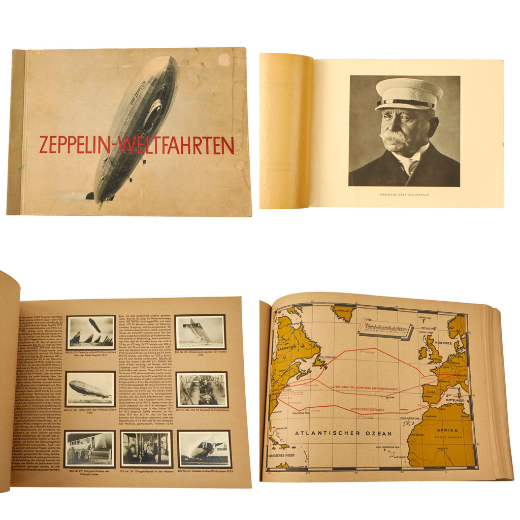 DRAFT Original German Pre WWII 1932 Edition "Zeppelin-Weltfahrten" Zeppelin World Tour Cigarette Card Album with Pictures Original Items