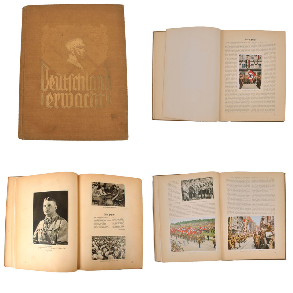 Original German Pre WWII "Deutschland erwacht" NSDAP Cigarette Card Album with Intact Ernst Röhm Picture and Fold-out