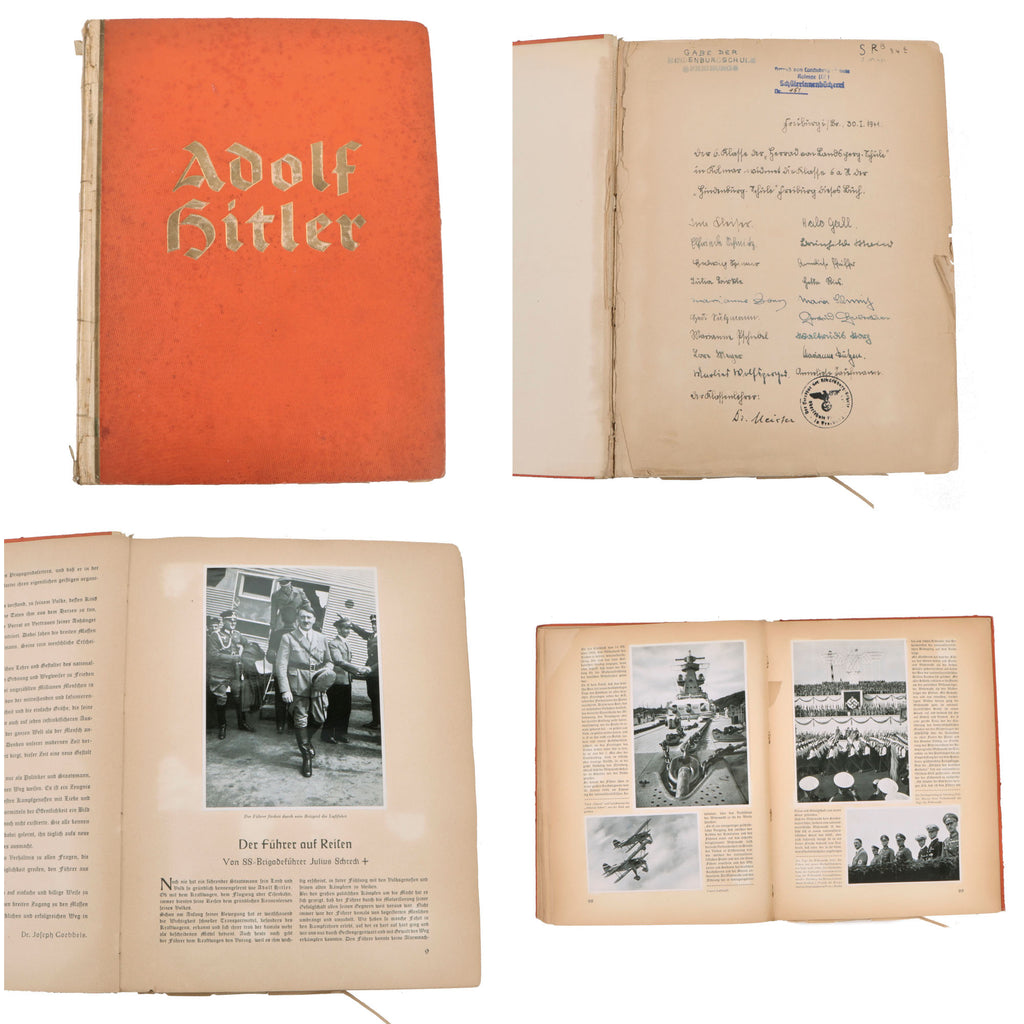 Original German WWII NSDAP Adolf H - Pictures of the Life of Der Führer Cigarette Card Album from School - All Cards Present Original Items