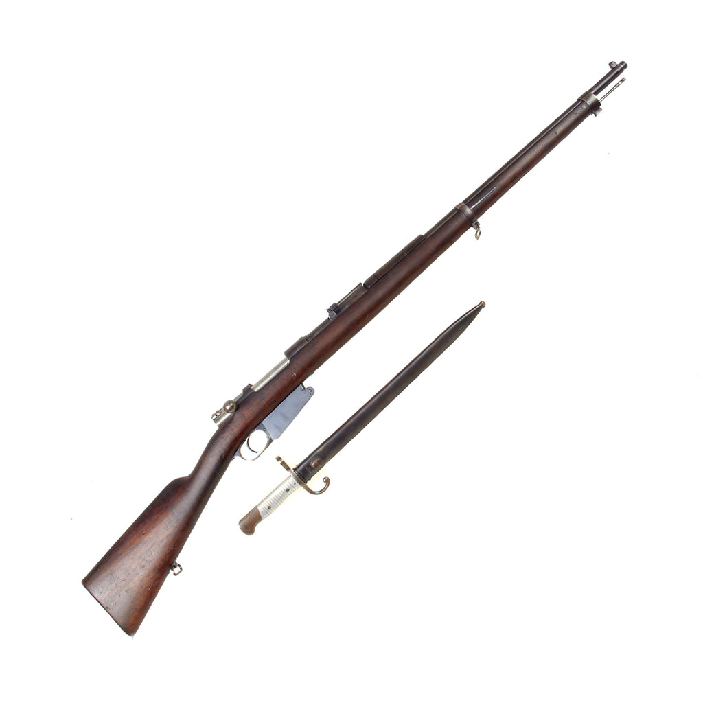 Original German Made M1891 Argentine Mauser Rifle by Ludwig Loewe Serial A 0226 with Intact Crest and Bayonet - made in 1892 Original Items