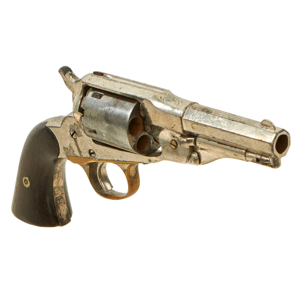 Original U.S. Civil War Era Nickel Plated Remington New Model Police Revolver Converted to .38 Rimfire - Serial 7966 Original Items