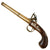 Original 18th Century English Brass Queen Anne Flintlock Pistol by Joseph Heylin with Grotesque Butt Cap - Circa 1770 Original Items