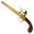 Original 18th Century British Brass Boxlock Flintlock Pistol with Turn Off Barrel and Mask Butt Cap - Circa 1780 Original Items