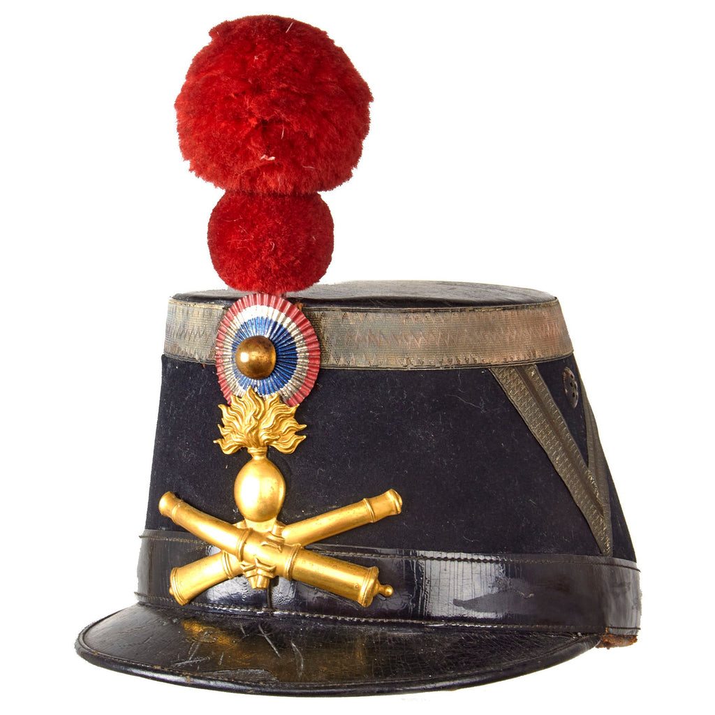Original French Third Republic Model 1872 Artillery Shako with Pomme & Museum Tag Original Items