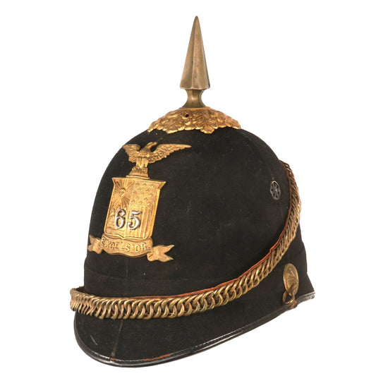 Original U.S. Indian Wars 1881 Model New York 65th Infantry Regiment Dress Helmet by Ridabock & Co. - Dated 1902 Original Items