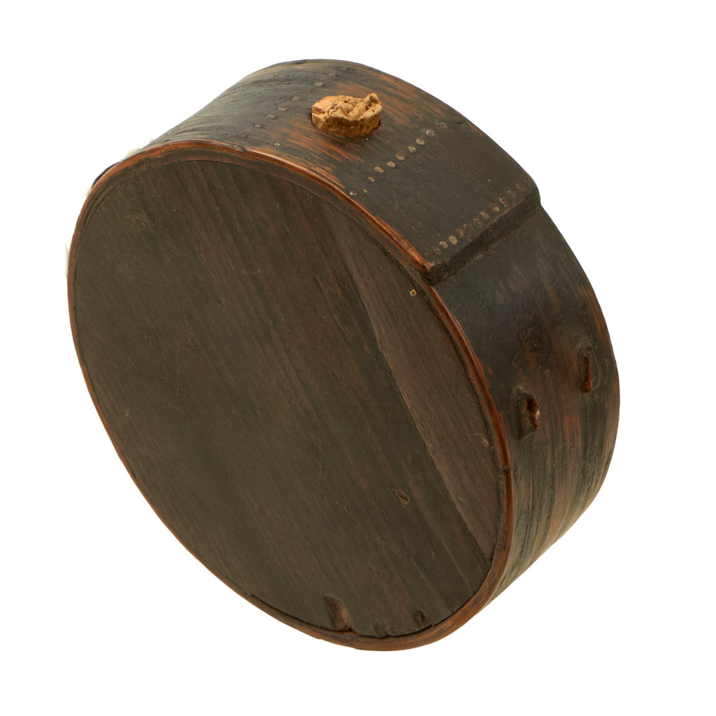 Original U.S. American Revolutionary War Era Cheesebox Canteen with Original Finish & Initials Original Items