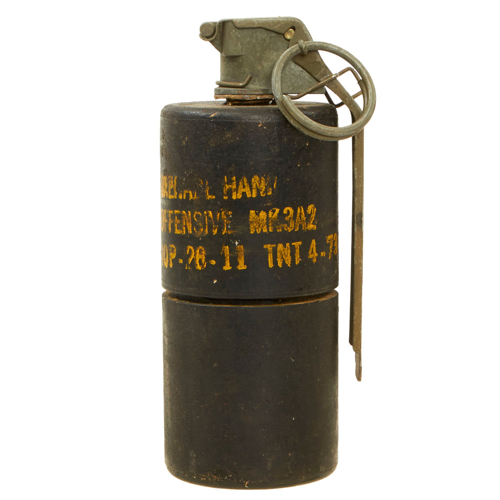 Original U.S. Vietnam War Inert MK3A2 Offensive Hand Grenade with M206A2 Fuze - Dated 1973 Original Items