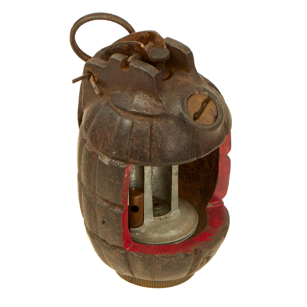 Original British WWI No. 5 Mk. 1 Training Cutaway Mills Bomb by Falkirk Iron Co. - Dated December 1916 Original Items