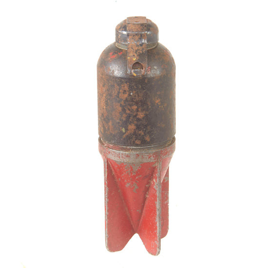 Original Italian WWII "Red Devil" 45mm Brixia Model 35 Mortar Bomb with Rare Original Internal Shrapnel Coil - Dated 1941 - Inert Original Items