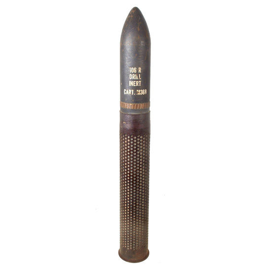 Original Early Cold War U.S. 106mm M40 Recoilless Rifle Inert HEP-T Round with T75 Casing - Both Dated 1956 Original Items