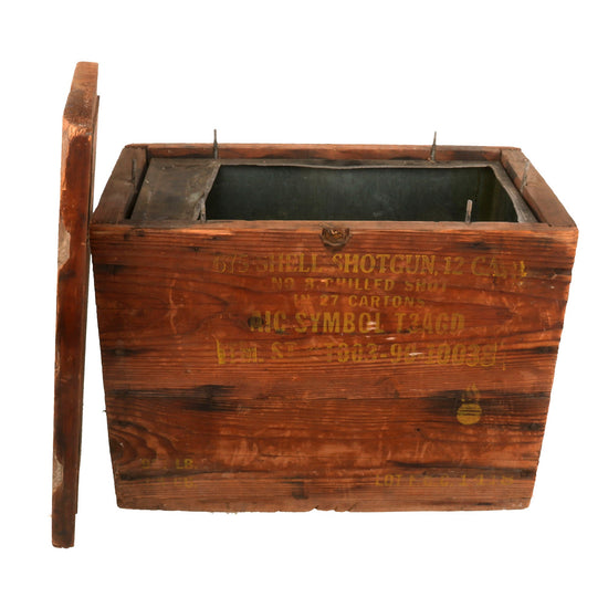 Original WWII U.S. Army Wooden Shotgun T3AGD 12 Gauge No.08 Chilled Shot M1917 Ammunition Crate Original Items
