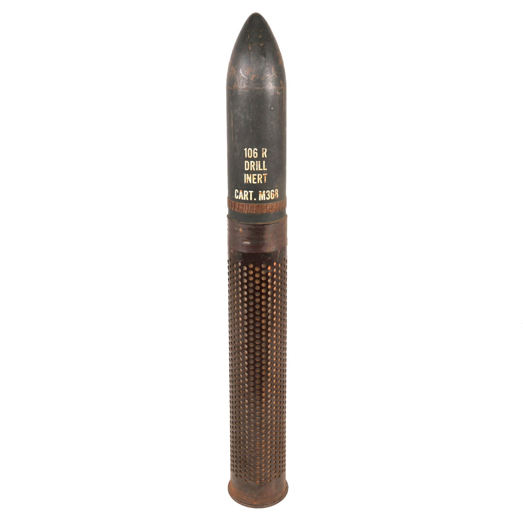 Original Early Cold War U.S. 106mm M40 Recoilless Rifle Inert HEP-T Round with T75 Casing - Both Dated 1956 Original Items