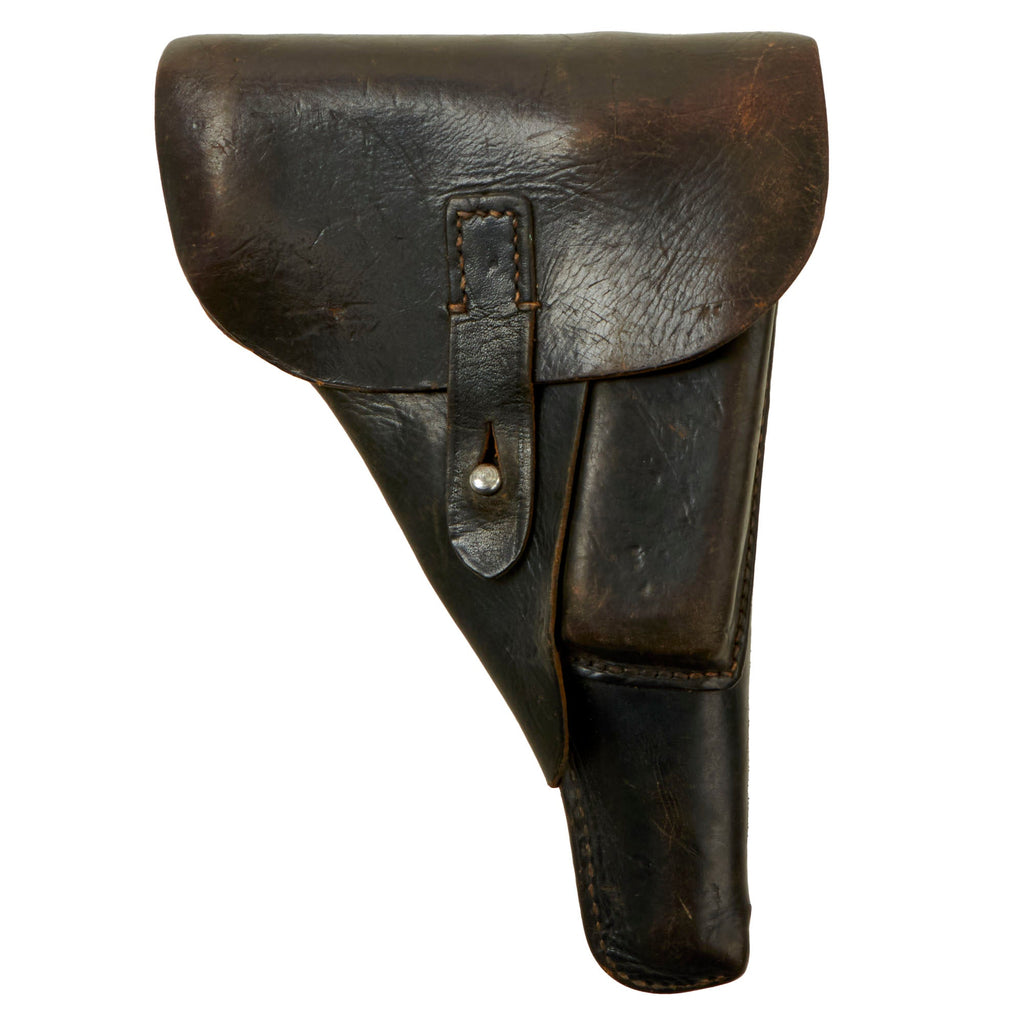 Original German WWII Walther P38 Black Leather Softshell Holster by Gustav Sudbrack of Bielefeld - Pistole 38 Original Items