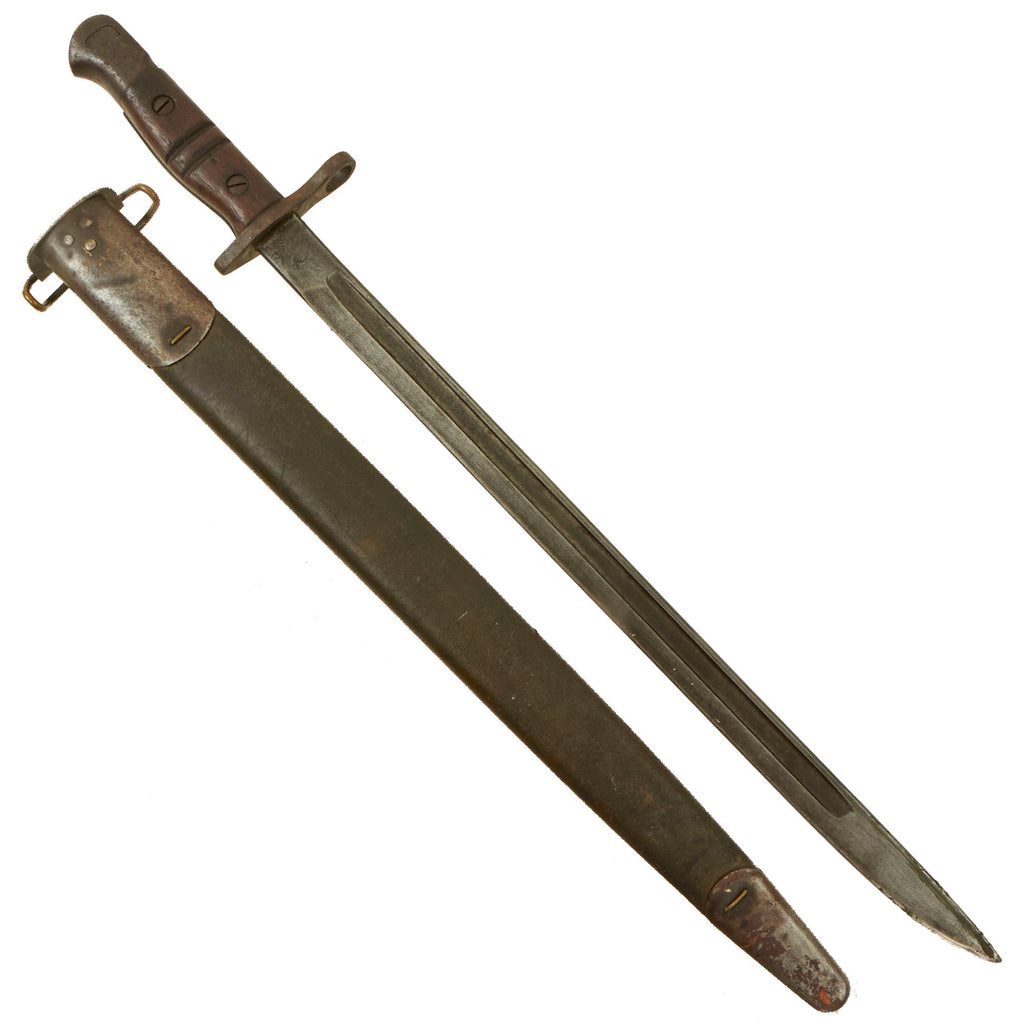 Original U.S. WWI M1917 Enfield Rifle & Trench Gun Bayonet by Remington with Scabbard - Dated 1917 Original Items