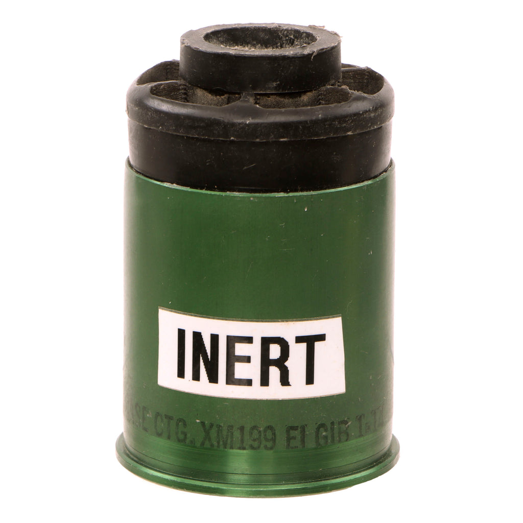 Original U.S. Vietnam War Inert 40mm XM576E1 High Velocity Buckshot Shotgun Round with XM199 Aluminum Case - Dated 1970 Original Items