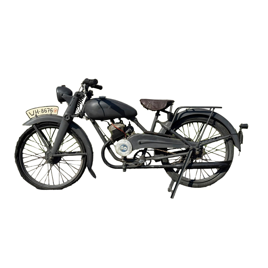 Original Post War West German 98cc Motorcycle Modified Into German WWII Wehrmacht Courier Motorcycle - Fichtel & Sachs Engine Original Items