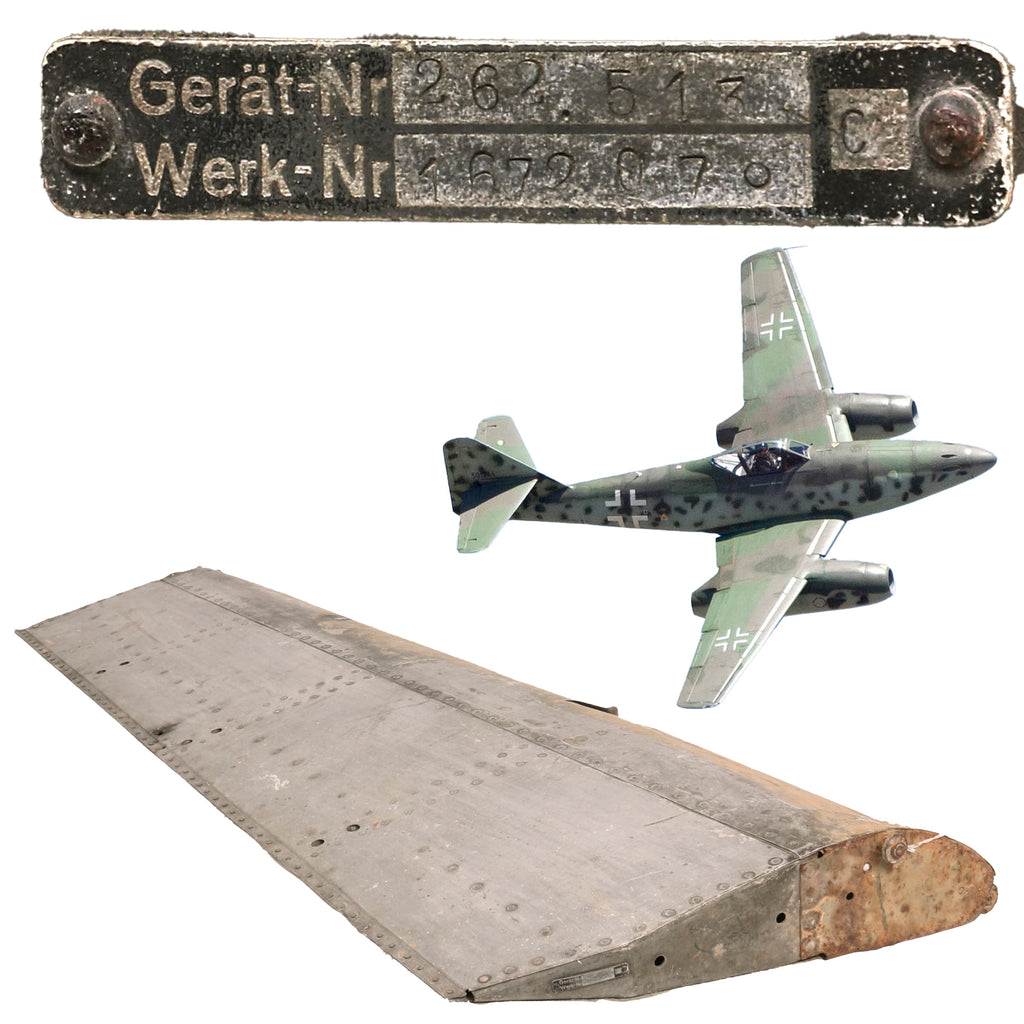 Original German WWII Messerschmitt Me 262 Jet Fighter Aircraft Horizontal Stabilizer with Data Plate Original Items